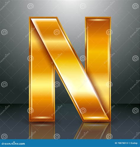 Letter Metal Gold Ribbon N Stock Vector Illustration Of Glamour