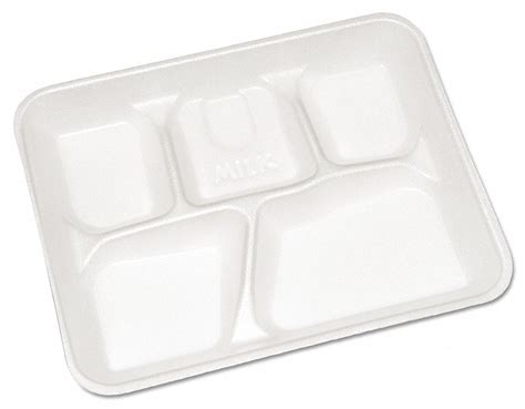 Pactiv Foam Disposable Cafeteria Tray White 500 Pk 20y358
