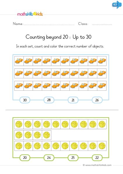 Numbers 20 30 Worksheets Kindergarten Primary School Maths Worksheets