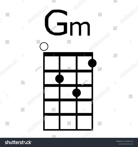 Ukulele Chords Tab Gmmusical Symbolisolated Vector Stock Vector