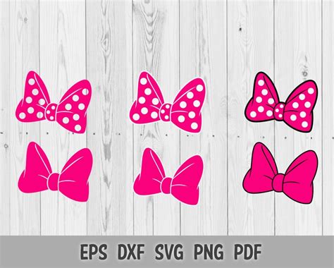 Svg Png Dxf Minnie Mouse Pink Polka Dots Bow Disney Layered Etsy