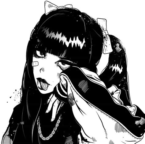 Download Grunge Anime Girl Black And White Pfp Wallpaper