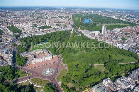 Aerial View Aerial View Of Buckingham Palace Green Park Hyde Park
