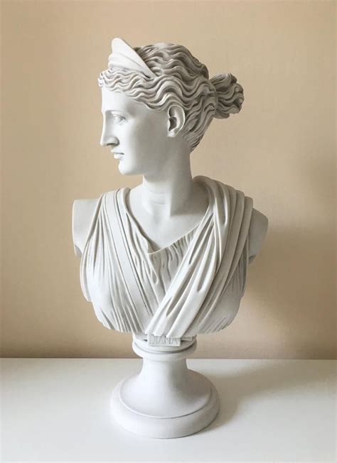 Diana Chasseresse Bust Sculpture Greek Roman Goddess Artemis Etsy Stone Sculpture Roman