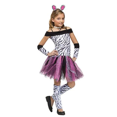 Kids Girls Zebra Cosplay Halloween Costume Purim Carnival Party Fancy