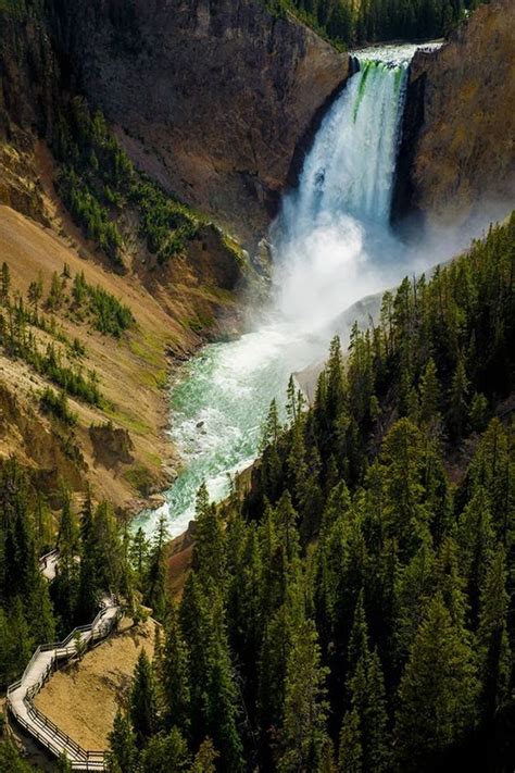Water Falls In Yellowstone National Park Wyoming United States