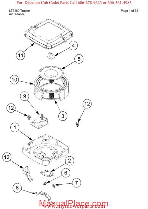 Cub Cadet Parts Manual For Model Lt2180 Tractor Service Manual