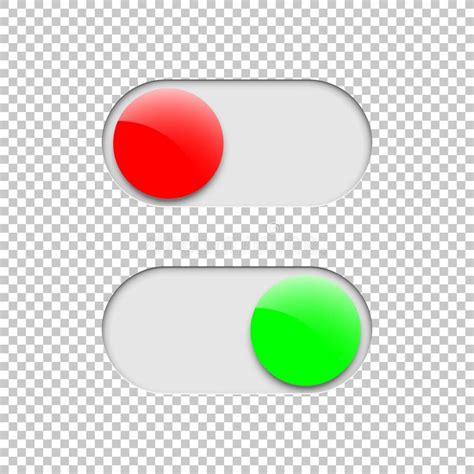 Green On And Red Off Toggle Switch Buttons Isolated On Transparent