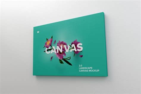This mockup features a squared canvas where you can place your illustration or pictures to showcase it as if it was already printed. 3:2+Landscape+Canvas+Mockup+Hanging+on+Wall,+Right+View+(1 ...