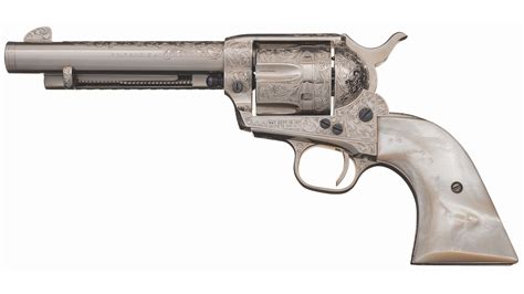 Engraved Colt Second Generation Single Action Army Revolver Rock