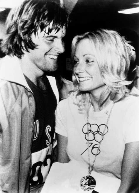 bruce jenner with wife chrystie crownover who wears his olympic gold medal a few months earlier