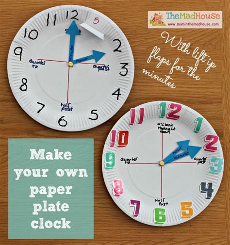 How To Make A Paper Plate Clock Homeschool Math Math Time Paper Plates