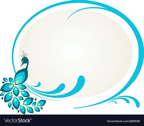 Peacock Floral Frame Royalty Free Vector Image