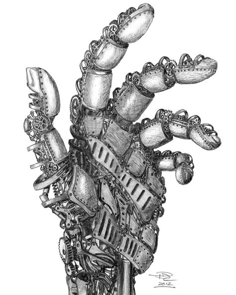 A Clockwork Hand By Sux2beme On Deviantart Steampunk Drawing