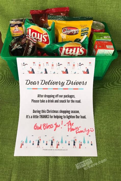 At gifteclipse.com find thousands of gifts for categorized into thousands of categories. Holiday Delivery Drivers Thank You Snacks Printable Sign ...