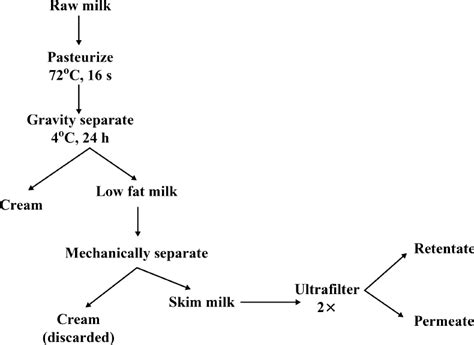 Flow Chart Of Milk Processing Steps For Manufacture Of Modified Milk