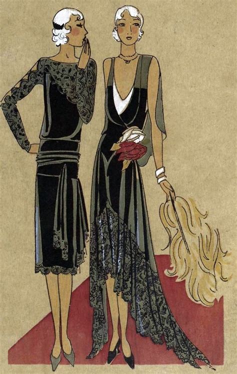 Art Déco Illustration Femmes Années 20 Art Deco Fashion 1920s