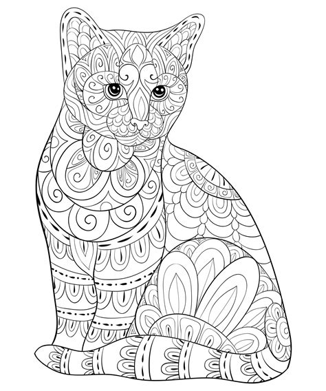 Relax And De Stress With Cute Cats To Color Coloring Pages