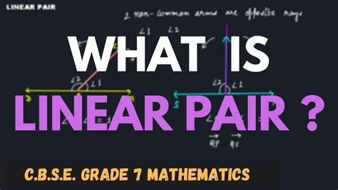 What Is Linear Pair Geometry Cbse Grade 7 Mathematics Youtube