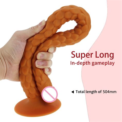 Consolador súper largo de silicona para hombres y mujeres juguete