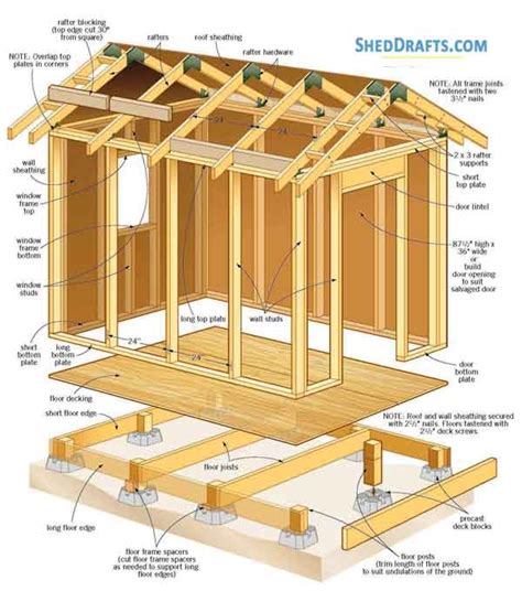 6×8 Gable Roof Timber Potting Shed Building Plans