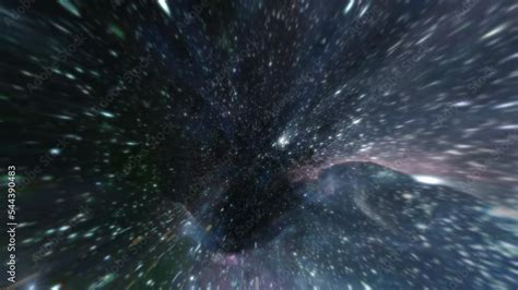 Warp Tunnel Wormhole Moving In Hyperspace Abstract Jump In Space