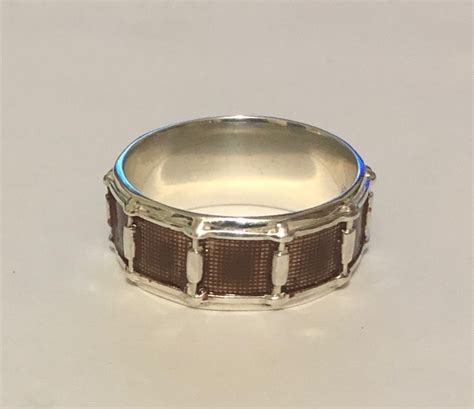 Brown Snare Drum Ring Custom Jewelry Design Custom Design Snare Drum