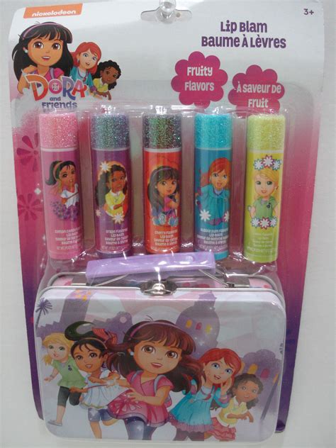 Nickelodeon Dora And Friends Girls Lip Balm Set Of 5 With Tin Carrying