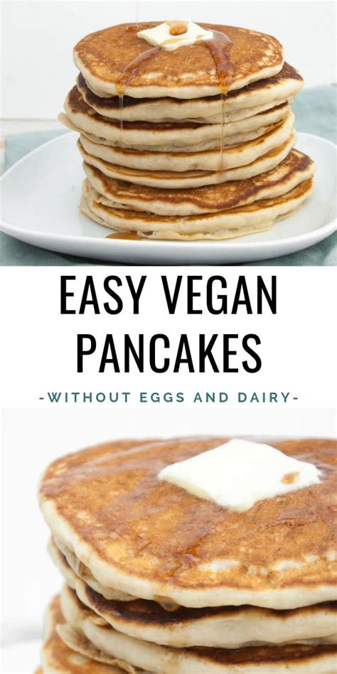 Easy Vegan Pancakes Without Eggs And Dairy Elephantastic Vegan