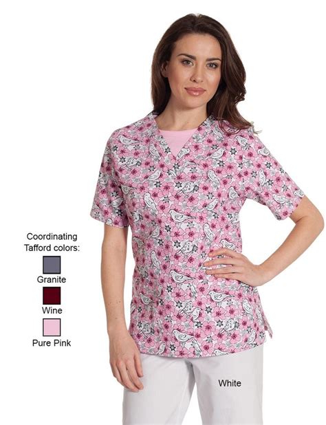 Tafford Flutter Effect 2 Pocket Scrub Top Scrub Tops Tops Scrubs