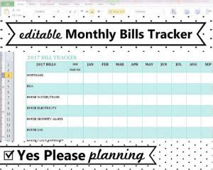 Bill tracker template this is a yearly bill payment calendar that you can print blank or with any border. Excel Bill Tracker | Template Business
