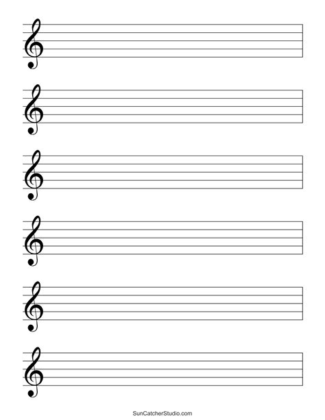 Blank Sheet Music Free Printable Staff Paper Diy Projects Patterns