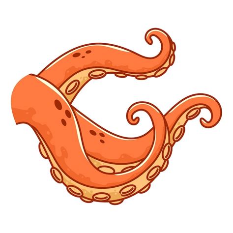 Ilustração dos desenhos animados do vetor dos tentáculos do polvo isolada em um fundo branco