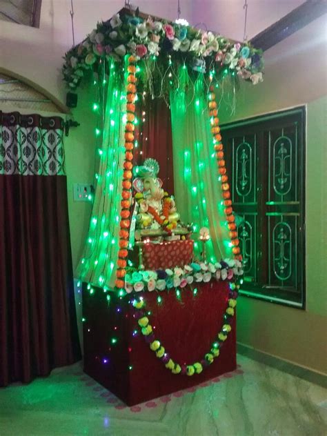 Simple Decoration Ideas For Ganpati Festival At Home Decoration Ideas