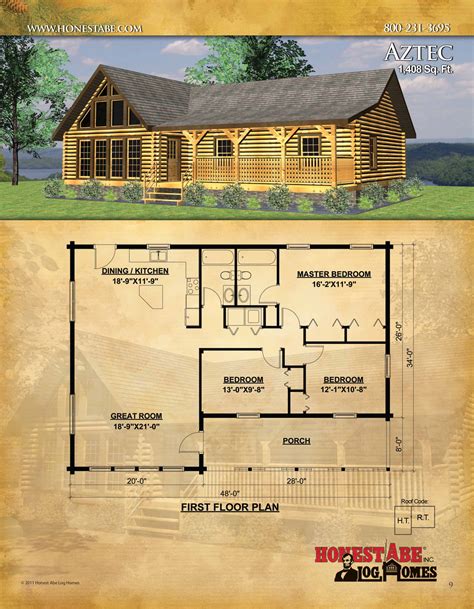 One Bedroom Log Cabin Floor Plans