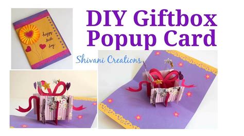 Diy T Box Popup Card How To Make Box Popup Card Easy Birthday Card