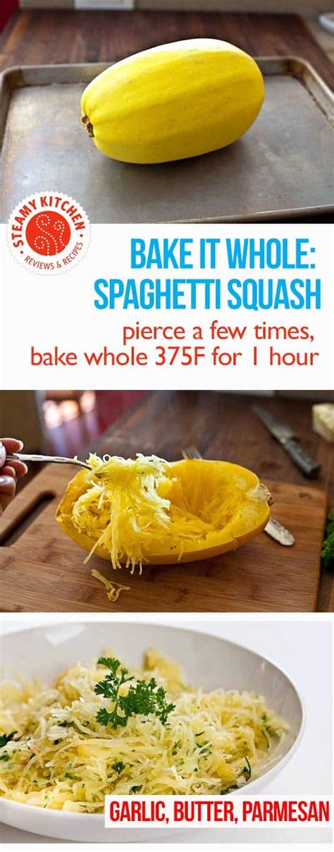 Baked Spaghetti Squash With Garlic And Butter Recipe Steamy Kitchen