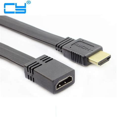 50cm Flat Hdmi A Type 19pin Male To Hdmi A Type Female Extension Short