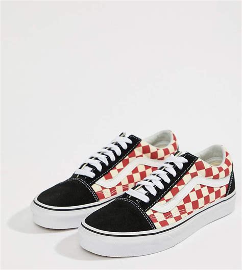 Vans Old Skool Sneakers In Black And Red Checkerboard Asos