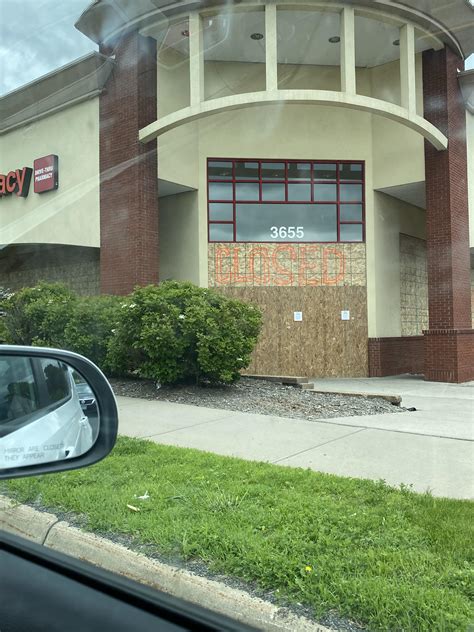 CVS in Columbia Heights is boarded up, along with several more further