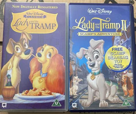Lady And The Tramp I Ii Scamps Adventure 2 X Vhs Video Tape Walt