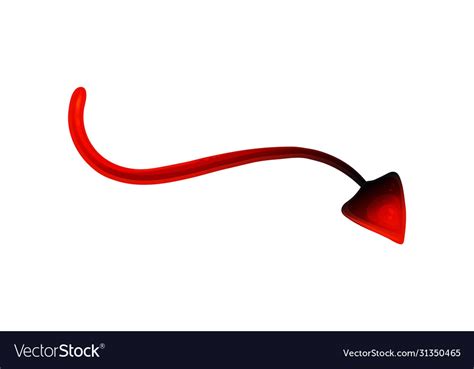 Dark Red Devil Tail With Arrow Shape Isolated On Vector Image