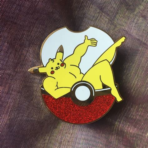 Buff Pikachu Hard Enamel Pin Etsy