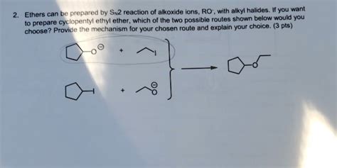 Solved Ethers Can Be Prepared By The Reaction Of Alkoxide Ions Ro