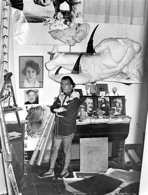 25 Candid Photographs of Salvador Dalí Painting in His Studio ~ Vintage