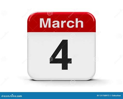 4th March Calendar Stock Illustration Illustration Of Organizer