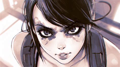 Wallpaper Video Games Anime Girls Brunette Manga Black Hair Gray Eyes Metal Gear Solid