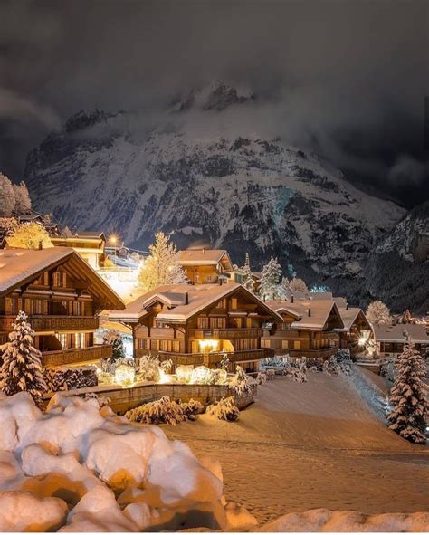 Grindelwald Switzerland Beautiful Places Winter Vacation Winter Scenery