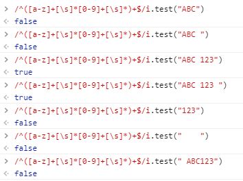 Roll over a match or expression for details. javascript - Regex for allowing alphanumeric,-,_ and space ...