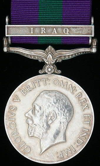 General Service Medal 1918 62 Bar Iraq British Army Uniform British
